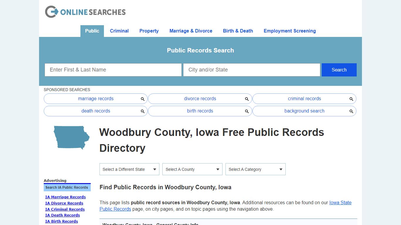 Woodbury County, Iowa Public Records Directory - OnlineSearches.com